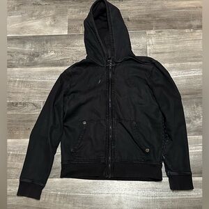 True Religion Black Hooded Zip-Up Sweatshirt